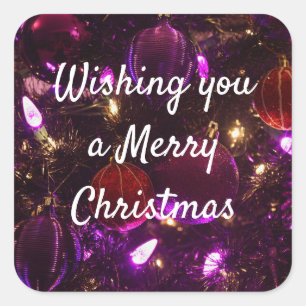 Je vous souhaite un joyeux Stickers violet de Noël