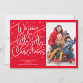 Je vous souhaite une carte de Noël Holly Jolly (Devant)