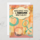 Je vous souhaite une carte orange d'anniversaire f (Devant / Derrière)