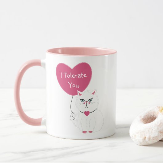 Je vous tolère Chat Sarcastique La Mug de la Saint (Avec donut)