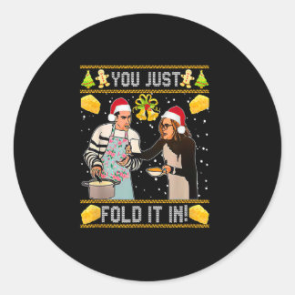 Je vouwt het gewoon in Kerstmis Ronde Sticker