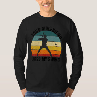 Je Vriendin Houdt Van Mijn Slag Softbal Voor Manne T-shirt