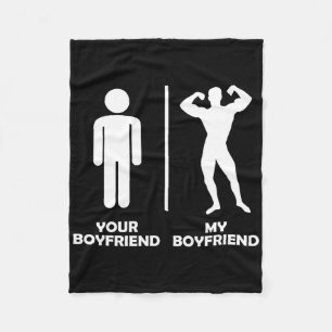Je vriendje vs mijn grappige bodybuilding sportsch fleece deken
