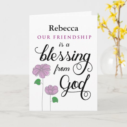Je vriendschap is een zegen van God Kaart (Gele Bloem)