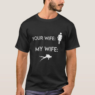 Je vrouw is mijn vrouw, schuba, onderwater duikend t-shirt