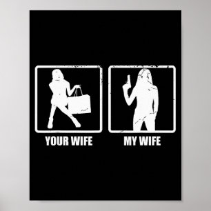 Je Vrouw Mijn Vrouw Pistool Grappig Valentijnsdag Poster