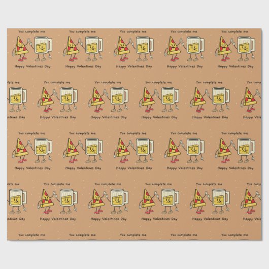 Je vult me in Pizza & Beer inpakpapier (Vlak)