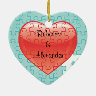 Je vult me puzzle Wedding Favors Ornament. Keramisch Ornament