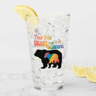 Je ware kleuren zijn prachtig - Beer silhouet Glas