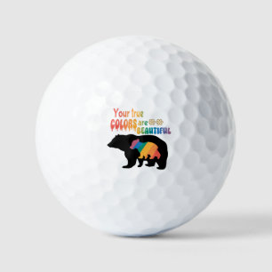 Je ware kleuren zijn prachtig - Beer silhouet Golfballen