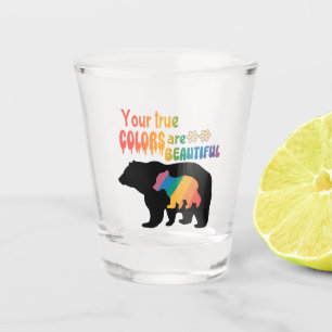 Je ware kleuren zijn prachtig - Beer silhouet Shot Glas