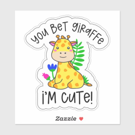 Je wed Giraffe dat ik Schattige waterdicht ben Sticker (Vel)