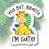 Je wed Giraffe dat ik Schattige waterdicht ben Sticker