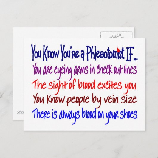 Je weet dat je een Phlebotomist bent als... Briefkaart (Voorkant / Achterkant)