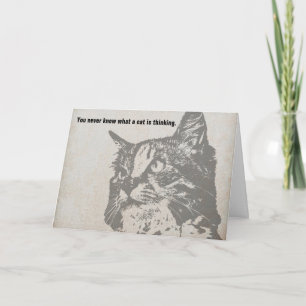 Je weet nooit of een kat denkt aan een verjaardags kaart
