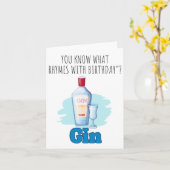 Je weet wat Gin Puns Verjaardag Kaart (Gele Bloem)