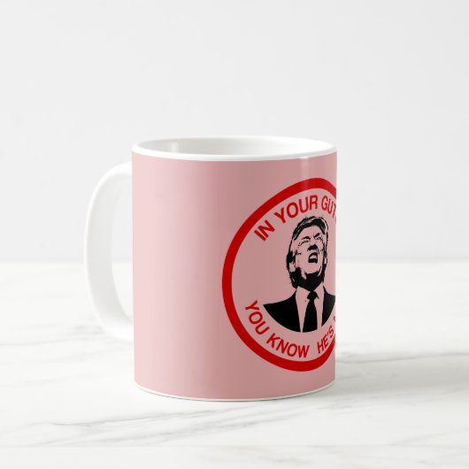 Je weet wel dat hij gek is. koffiemok (Voorkant links)