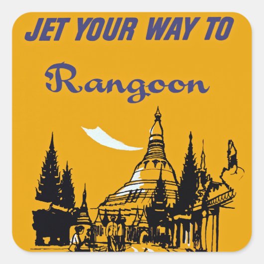 Je weg naar Rangoon Vierkante Sticker (Voorkant)