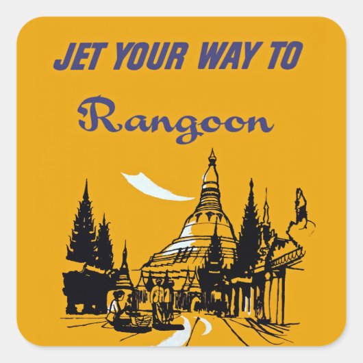 Je weg naar Rangoon Vierkante Sticker (Voorkant)