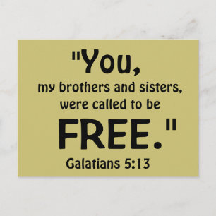 Je werd geroepen om VRIJE Galaten te zijn 5:13 Ver Briefkaart