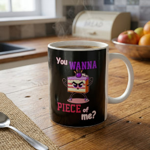 Je Wil Een Stuk Van Mij Grappige Boze Cake Cartoon Koffiemok