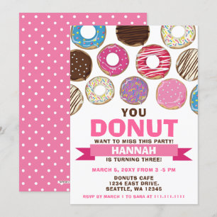 je wilt deze donuts verjaardagsfeestje niet missen kaart