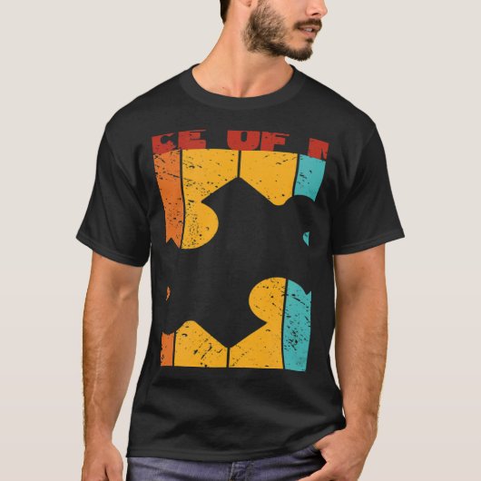 Je wilt een stuk van me Retro Jigzaag Puzzling T-shirt (Voorkant)