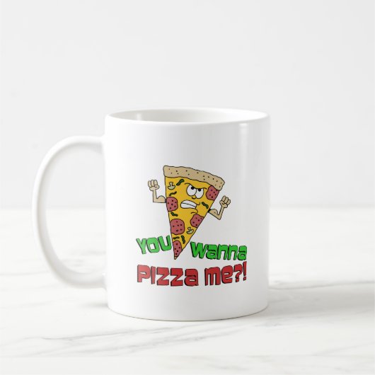 Je wilt Pizza me Funny Cartoon Mok (Links)