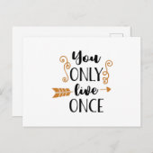 je woont maar één keer briefkaart (Voorkant / Achterkant)