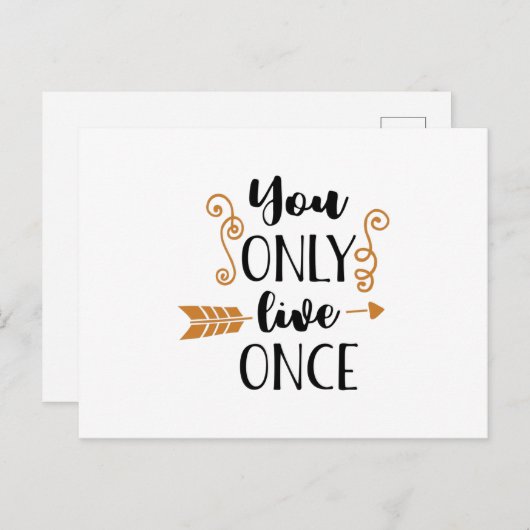 je woont maar één keer briefkaart (Voorkant / Achterkant)