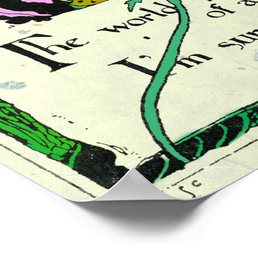 Je woorden op een prachtige 19e eeuw illustratie poster (Hoek)