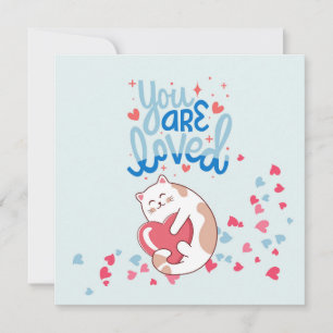 Je wordt bemind katten Valentijnsdag Feestdagenkaart