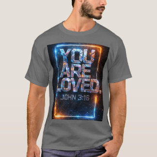 JE WORDT GELIEFDE – Holografisch Metallic Robotisc T-shirt