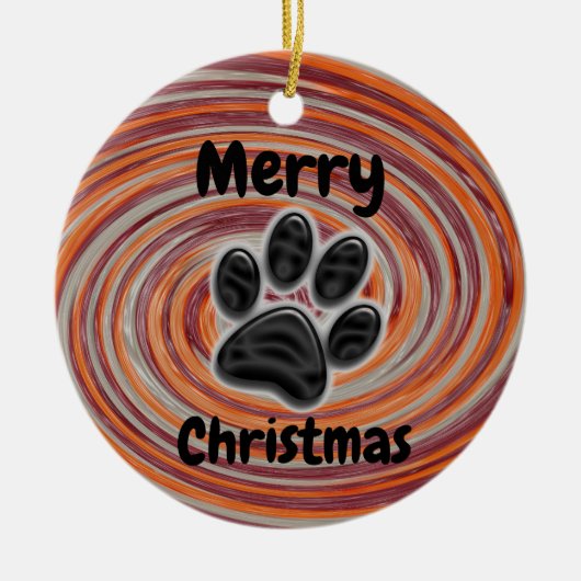 Je wordt gewaardeerd Groovy Paw Print Dog Walker Keramisch Ornament (Voorkant)