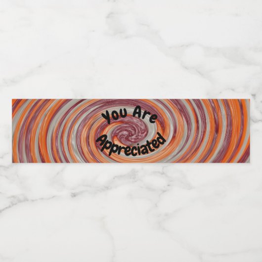 Je wordt gewaardeerd Groovy Swirl kleurrijke werkn Waterfles Etiket (Enkel label)