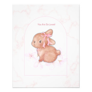 Je wordt zo bemind Bunny Print Meisjes babykamer Foto Afdruk