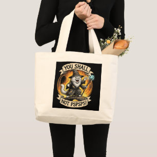 Je Zal Niet PSPSPS Grappige Heksenkat Fantasie Grote Tote Bag