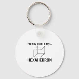 Je zegt cube_ ik zeg hexahedron sleutelhanger
