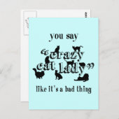 Je zegt dat gekke kat dame alsof het een slechte z briefkaart (Voorkant / Achterkant)