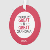 Je zet de Grote in Grote Oma Ornament (voorkant)