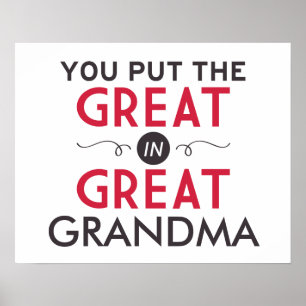Je zet de Grote in Grote Oma Poster