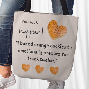 Je ziet er gelukkiger uit! Ik heb oranje koekjes g Draagtas