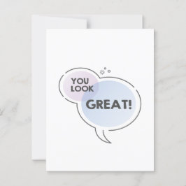 Je ziet er geweldig uit in een tekstbericht in de briefkaart