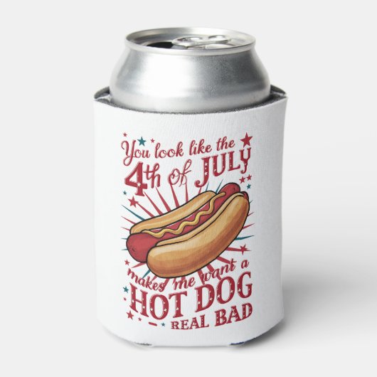 Je ziet eruit als 4 juli, maakt me een hete hond w blikjeskoeler (Blikje Voorkant)