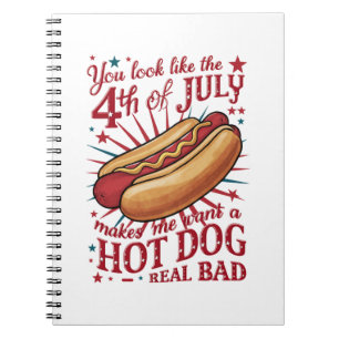 Je ziet eruit als 4 juli, maakt me een hete hond w notitieboek
