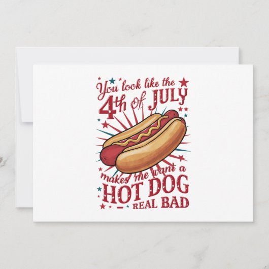Je ziet eruit als 4 juli maakt me een hotdog kaart (Voorkant)