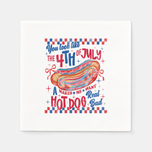 Je ziet eruit als de 4 juli grappig hotdog ontwerp servet