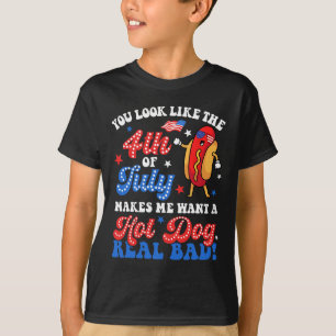 Je ziet eruit als de 4 juli hotdog Real D Ameri T-shirt