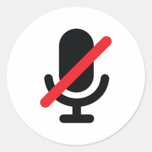 Je zit op de microfoon. ronde sticker