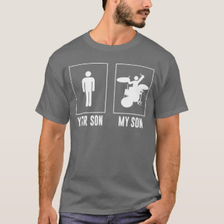 Je Zoon Mijn Zoon Drummer Rock N Roll Band retro T-shirt